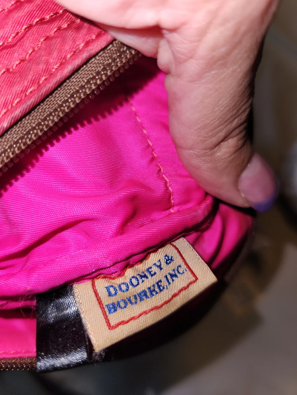 Dooney And Burke  Red Crossbody Bag with Dual Zip Pockets
